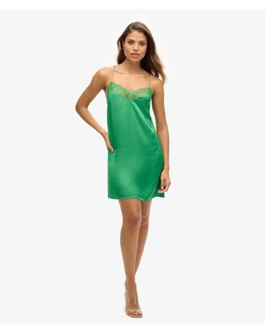 Superdry Green & Co Satin Cami Mini Dress