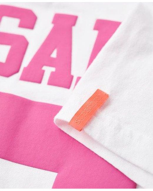 T-shirt osaka 6 neon 90s Superdry en coloris Pink