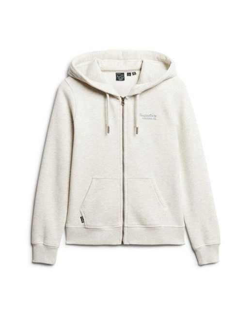 Superdry Gray & Co Ladies Classic Embroidered Logo Essential Zip Hoodie