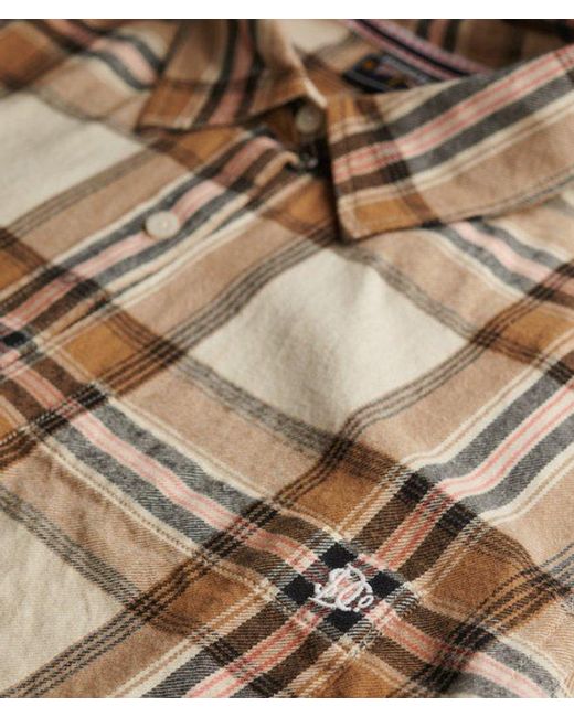 Superdry Brown & Co Check Flannel Boyfriend Shirt