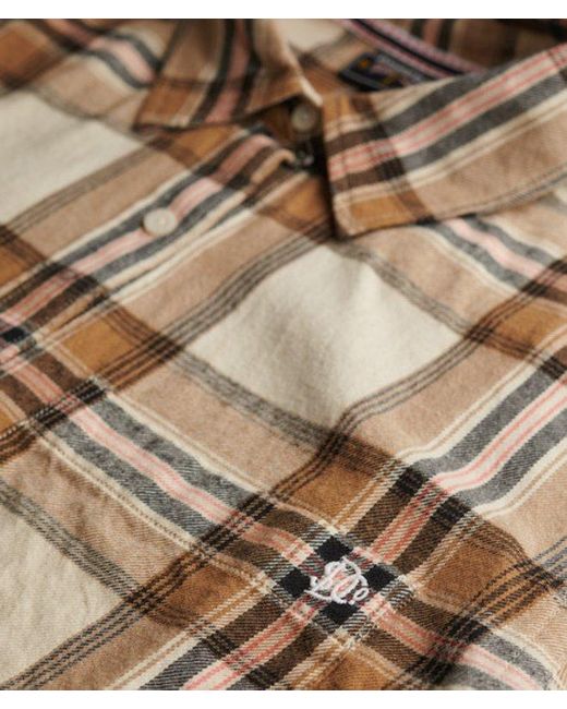Superdry Brown Check Flannel Boyfriend Shirt