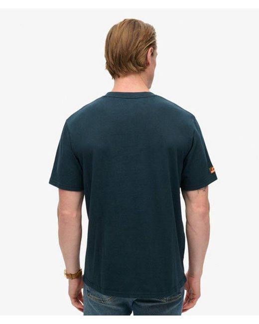 Superdry Blue & Co Travel Postcard Chest Print T-shirt for men