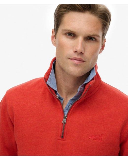 Superdry Red & Co Essential Logo Half Zip for men