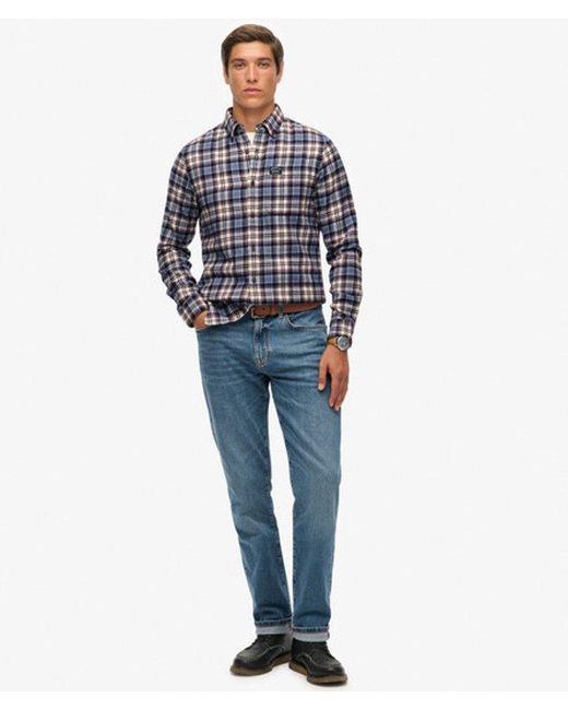 Superdry Blue & Co Long Sleeve Cotton Lumberjack Shirt for men
