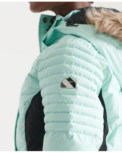 Superdry Blue Sport Snow Luxe Puffer Jacket