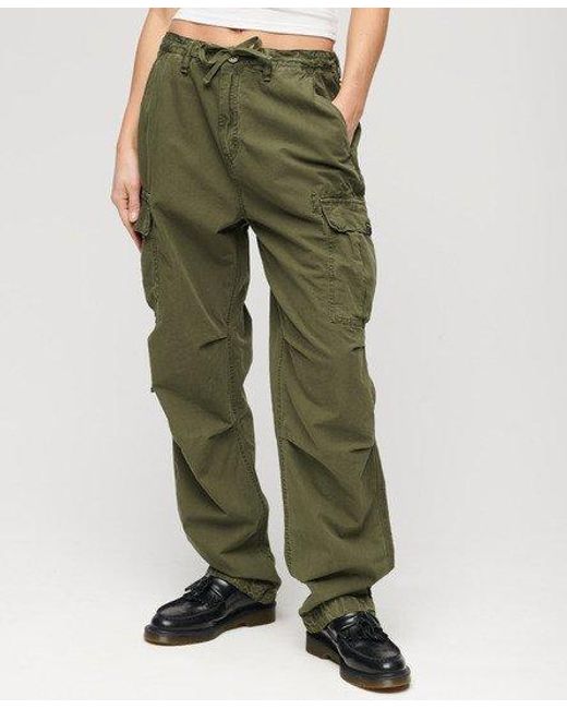 Superdry Green Low Rise Parachute Cargo Pants