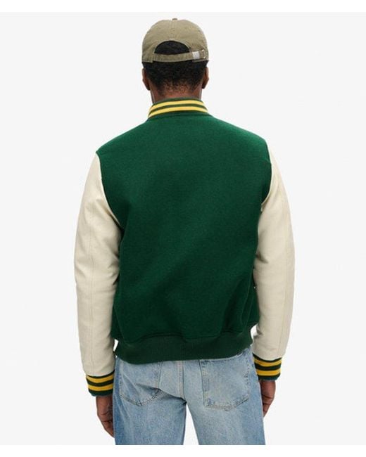 Superdry Varsity Wollen Bomberjack in het Green voor heren