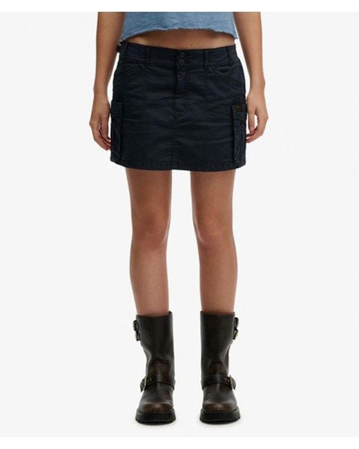 Superdry Blue Cargo Mini Skirt