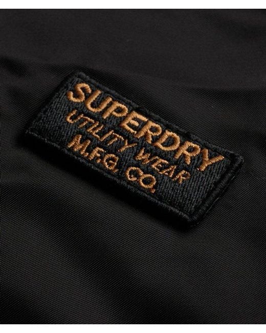Superdry Black Hooded Ma1 Bomber Jacket for men