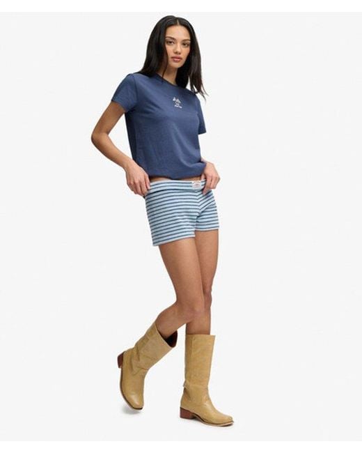 Superdry Blue & Co Athletic Essentials Fold Over Towelling Shorts