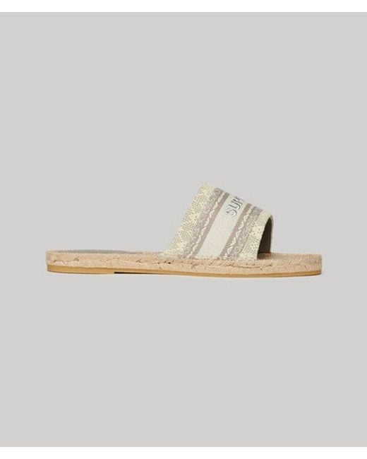 Superdry Metallic & Co Canvas Espadrille Overlay Sliders