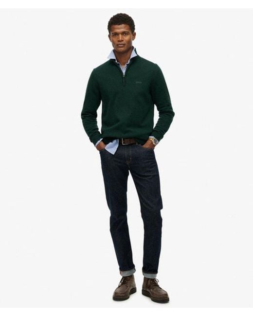 Superdry Green & Co Wool Blend Half Zip Jumper for men