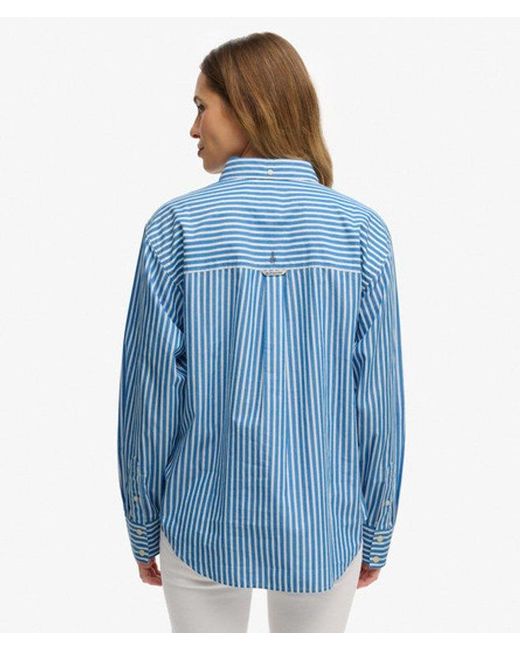 Superdry Blue & Co Poplin Relaxed Long Sleeve Shirt