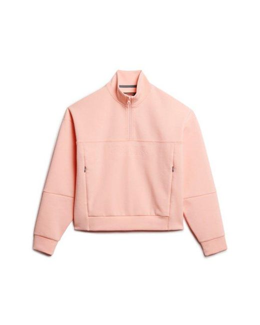 Superdry Pink & Co Sport Tech Relaxed Half Zip