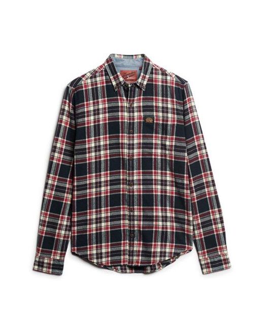 Superdry Gray Classic Organic Cotton Lumberjack Check Shirt for men