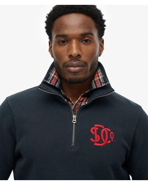 Superdry Blue & Co . Half Zip Track Top for men