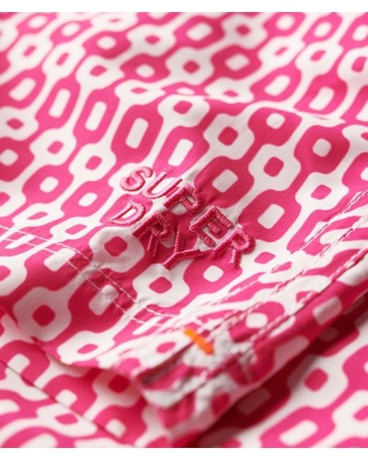 Short de bain recyclé imprimé longueur 38 cm Superdry pour homme en coloris Pink
