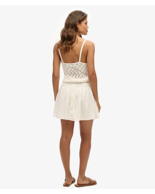 Superdry White & Co Fully Lined Lace Trim Mini Skirt