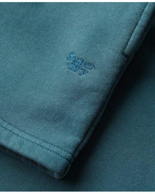 Superdry Blue Loose Fit Embroidered Vintage Wash Sweat Shorts