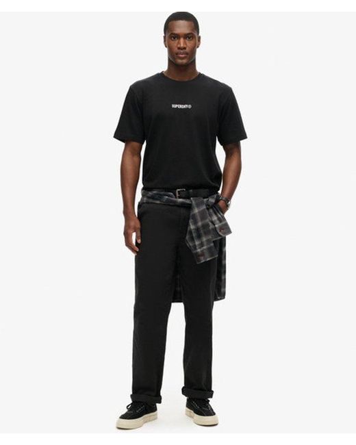 Superdry Black & Co Micro Logo Graphic Loose T-shirt for men