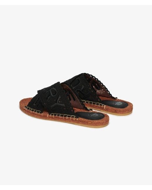 Superdry Black & Co Espadrille Cross Strap Sliders