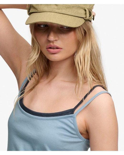 Superdry Blue Bench X & Co Bench Fitted Cami Layer Vest