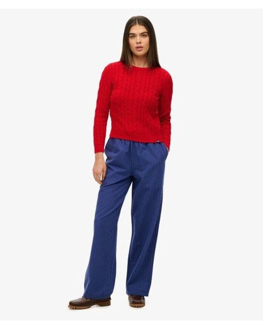 Superdry Red & Co Essentials Slim Cable Jumper