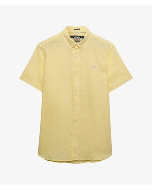 Superdry Natural Cotton Linen Short Sleeve Shirt for men