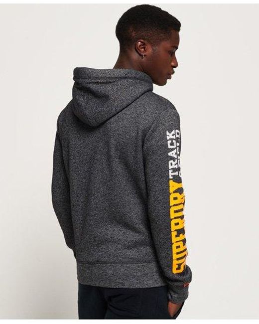 Superdry Blue Track And Field Zip Hoodie Grit for men