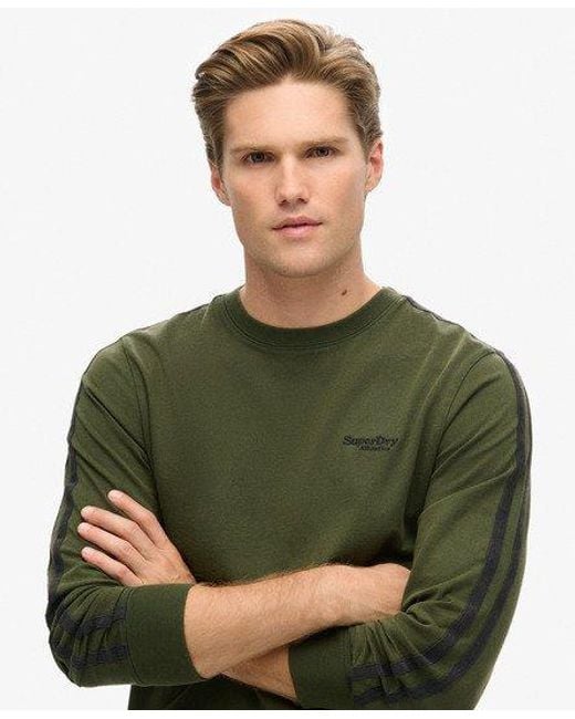 Superdry Green Essential Logo Retro Long Sleeve Top for men