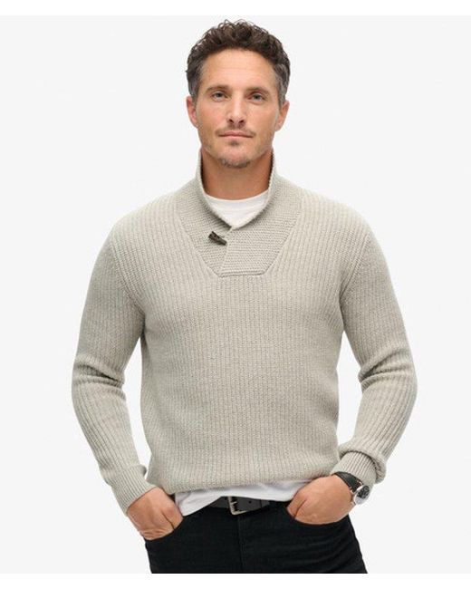Superdry Gray & Co The Merchant Store - Shawl Neck Jumper for men