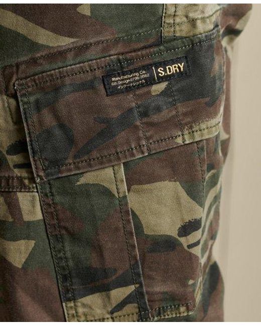 Superdry Green Core Cargo Shorts Nathan Camo for men