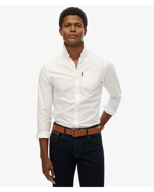 Superdry White & Co Essentials Long Sleeve Oxford Shirt for men