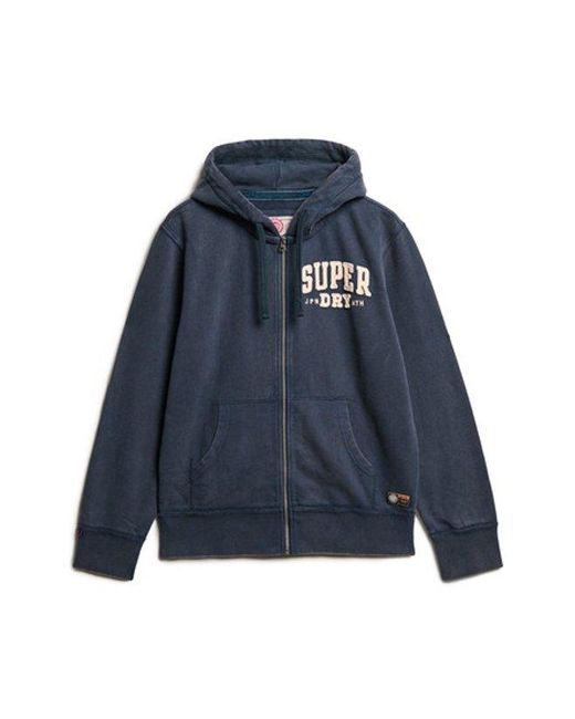 Superdry Blue & Co Vintage Athletic Zip Hoodie for men