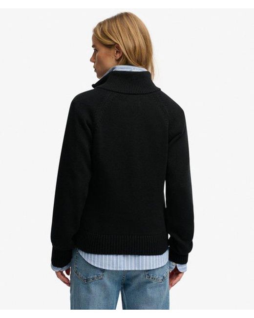 Superdry Black & Co Essential Half Zip Knit Jumper