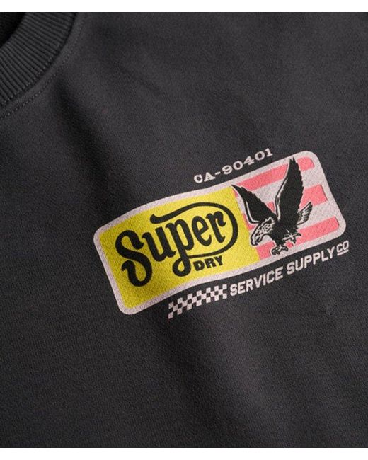 Superdry Black Service Supply Loose Sweatshirt for men