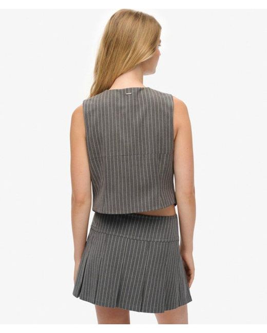 Superdry Gray & Co Pinstripe Waistcoat
