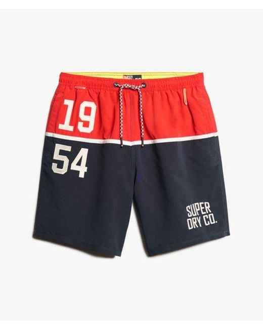 Superdry Red & Co Nautical Logo 17-inch Swim Shorts for men