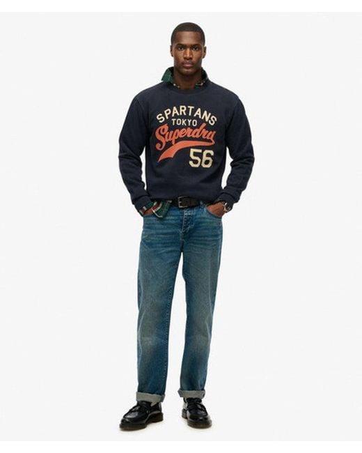 Superdry Athletic Relaxed Sweatshirt in het Blue voor heren