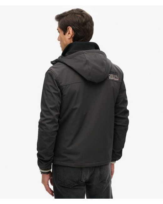 Superdry Black Classic Hooded Ripstop Trekker Jacket for men