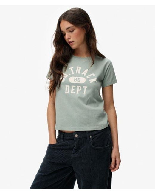 Superdry Gray & Co Athletic Graphic Fitted T-shirt