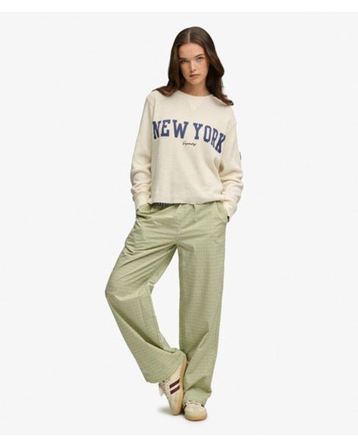 Superdry Green & Co Mini Check Cotton Trousers