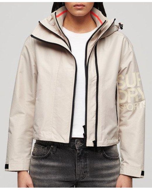 Superdry Natural Hooded Embroidered Sd Windbreaker Jacket