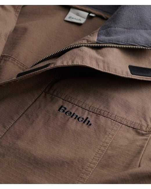 Superdry Brown Bench X & Co Bench High Neck Ripstop Jacket for men