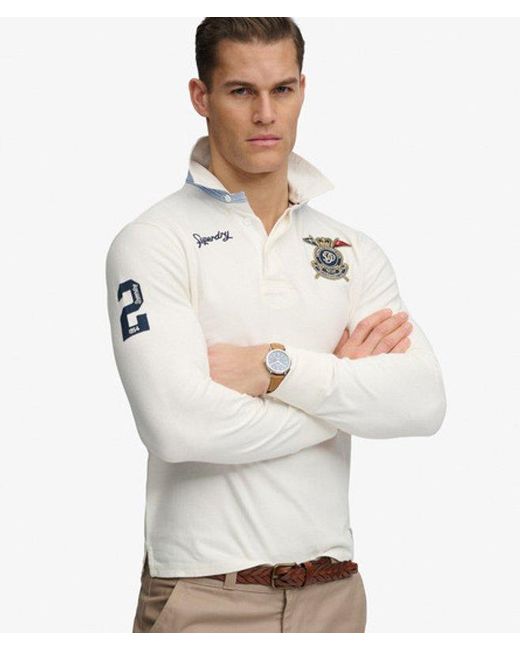 Superdry White & Co Double Emblem Rugby Top for men