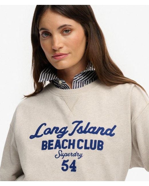 Superdry Gray & Co Beach Club Loose Crew Sweatshirt