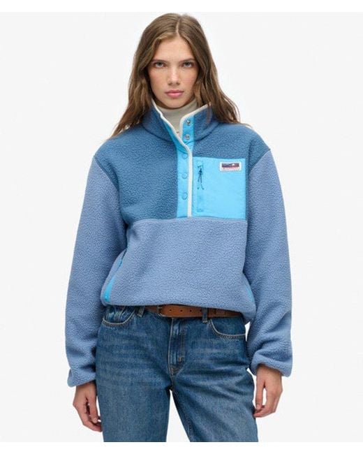 Superdry Blue & Co Colour Block Fleece Pullover