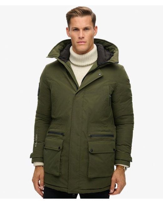 Superdry Green City Padded Parka Coat for men