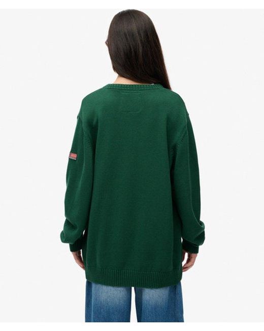 Superdry Green & Co Oversized V Neck Jumper