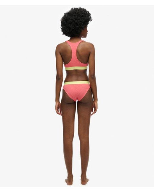 Superdry Red Organic Cotton Large Logo Bikini Briefs